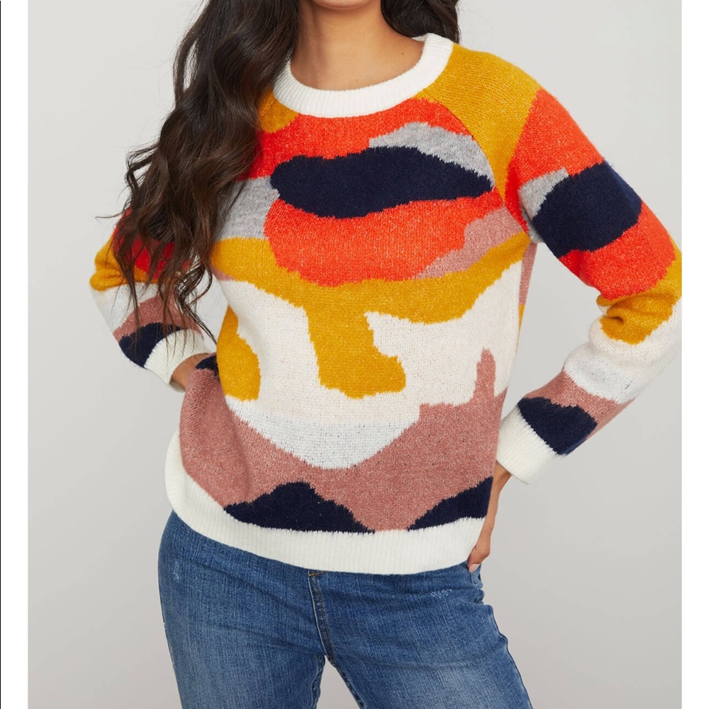 THML COLORFUL CAMO KNIT SWEATER